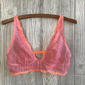 Victoria's Secret Pink & Orange Lace Bralette M